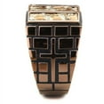 thumbnail image 4 of Luxe Jewelry Designs Stainless Steel IP Coffee Light Men's Ring with Multicolor Leather - Size 11, 4 of 4