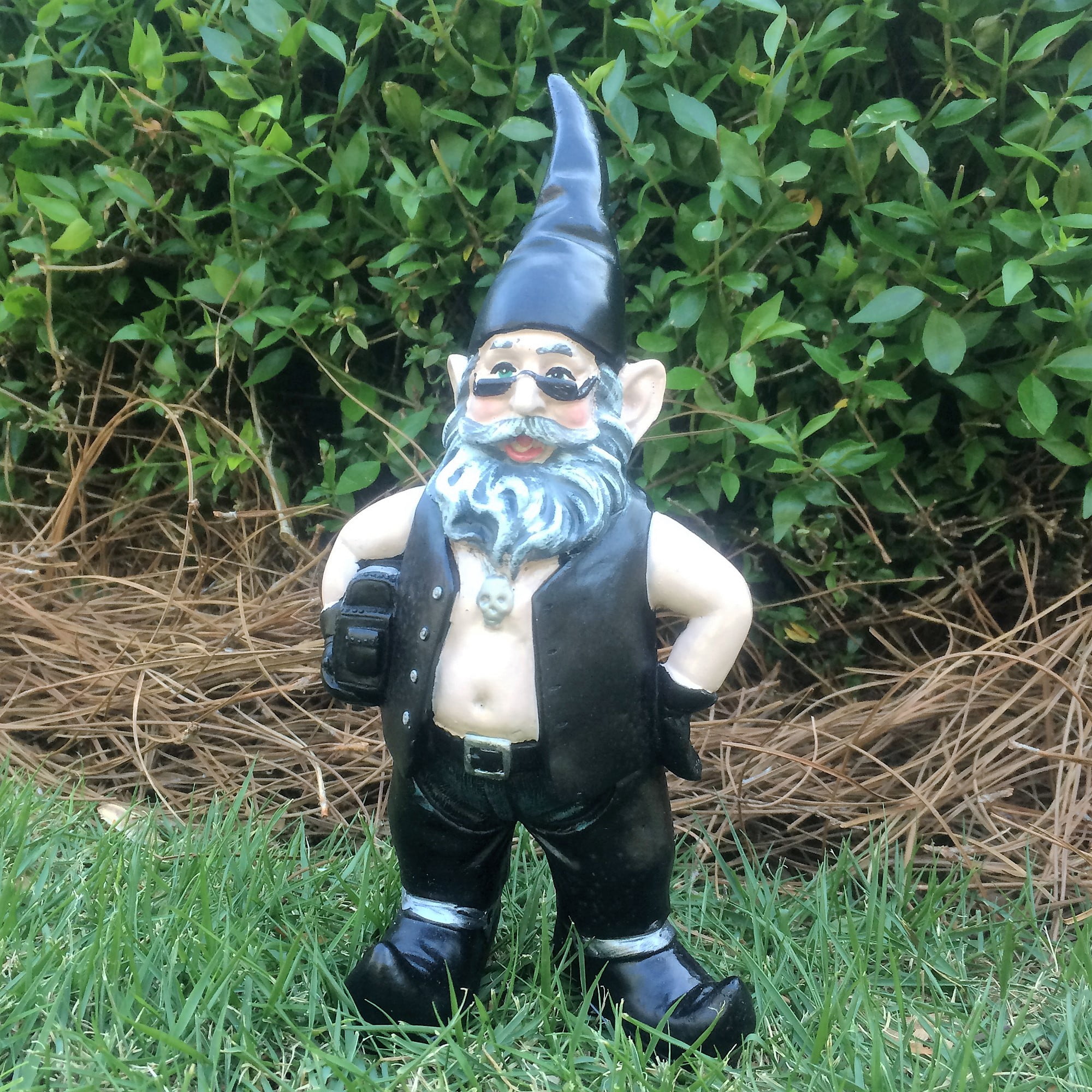 Homestyles "Biker Dude & Babe" the 8.5"H Biker Gnomes in Leather Motorcycle Riding Gear Home & Garden Figurine