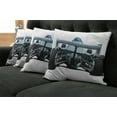 thumbnail image 2 of Ambesonne Cars Throw Pillow Cover 4 Pack, Super Fast Vehicle Back, 16", Bluegrey White and Black, 2 of 6