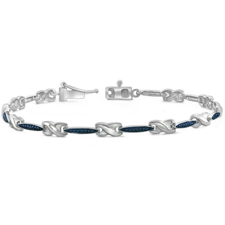 JewelersClub Blue Diamond Accent Sterling Silver X-Link Cassandra Bracelet, 7.25