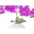thumbnail image 3 of Vintage Home 19" Purple Orchid Arrangement in a Leaf White Ceramic Vase - 2 pack, 3 of 7