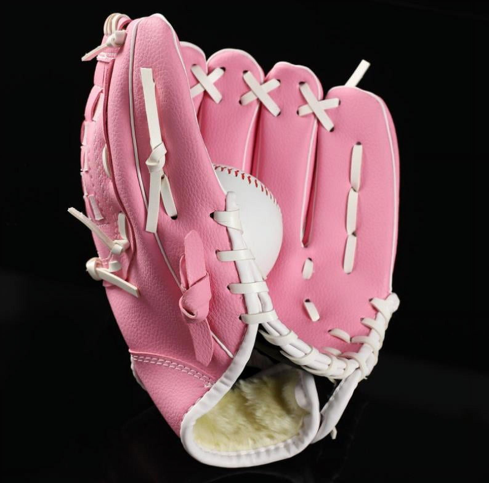 Outdoor Sports Baseball Glove Softball Practice Equipment Outfield Pitcher Gloves PU Softball Glove Pink, 1 pcs