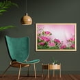 thumbnail image 2 of Flower Wall Art with Frame, Spring Season Time Roses Leaves and Buds Ombre Atmosphere Image, Printed Fabric Poster for Bathroom Living Room, 35" x 23", Pink and Green, by Ambesonne, 2 of 2
