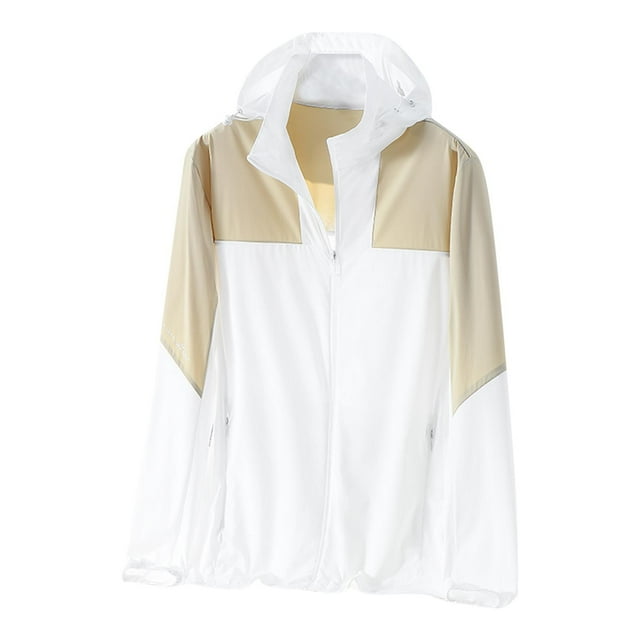 AnuYalue Unisex Sun Protection Jacket Windproof Quick Dry Hooded Jackets Lightweight Full Zip Outwear Colock Block Long Sleeve Tops