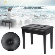 Hot Sale Wooden Artist Piano Bench Stool Chair With Sheet Music Books Storage Black(Black)