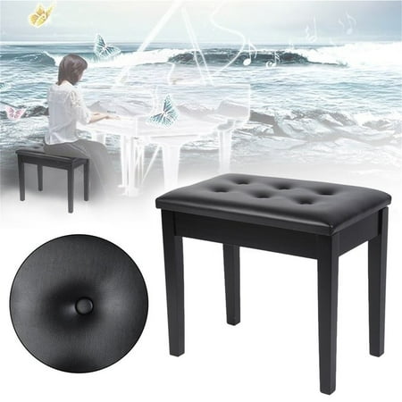 Hot Sale Wooden Artist Piano Bench Stool Chair With Sheet Music Books Storage Black(Black)