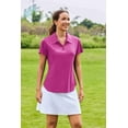 thumbnail image 2 of Pinspark Polo Shirts for Women Moisture Wicking Golf Shirt Half Zip Pullover Curved Hem Athletic Tennis Tops, 2 of 7