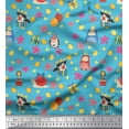 thumbnail image 1 of Soimoi Silk Fabric Floral,Gift Box & Cute Animals Cartoon Print Sewing Fabric Yard 42 Inch Wide, 1 of 1