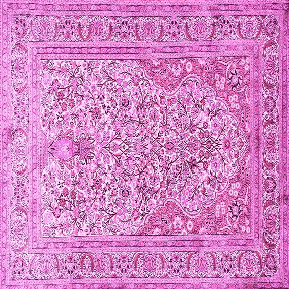 Ahgly Company Indoor Square Persian Pink Traditional Area Rugs, 3' Square