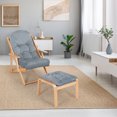 thumbnail image 3 of Gymax Fauteuil Pliant Inclinable Réglable Fauteuil Rembourré Terrasse avec Pouf, 3 of 10