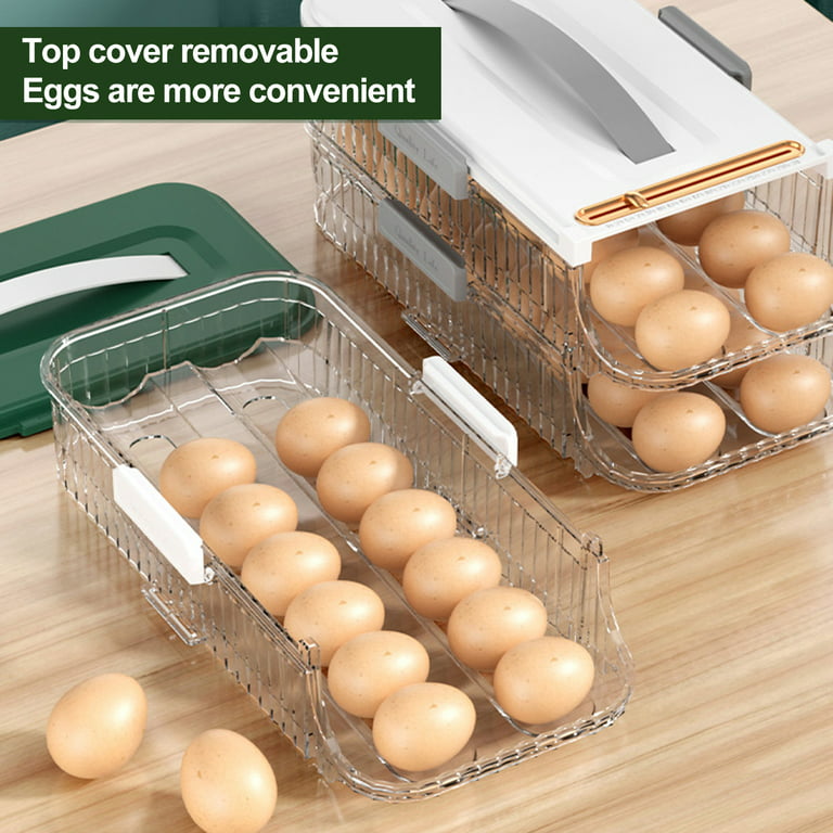 Slide Type Refrigerator Egg Tray Egg Storage Box Fresh Keeping Egg Holder  Foods