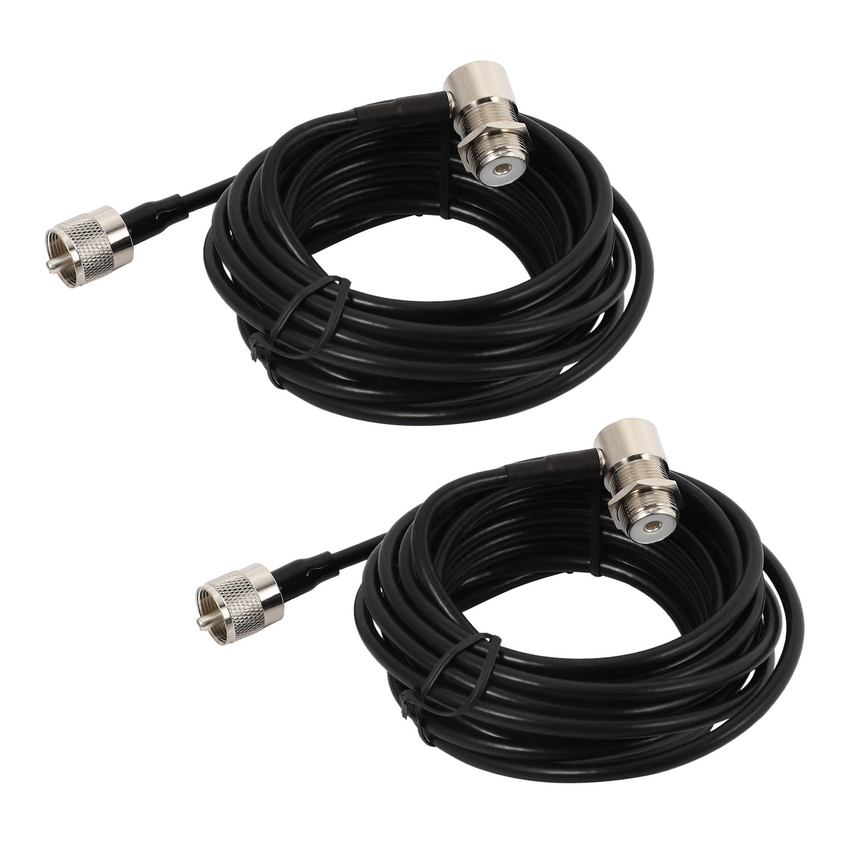 Lot De 2 Câbles RG58 PL259 Vers SO239 5 M - Rallonge Antenne Radio Voiture, Connecteurs UHF - 10