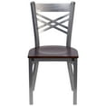 thumbnail image 5 of HERCULES Series Clear Coated ''X'' Back Metal Restaurant Chair, 6FOB-CLR-WALW-GG, 5 of 6