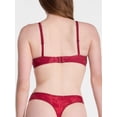 thumbnail image 3 of Joyspun Women's Silky Mesh Thong Panties, 3-Pair Set, Toile/Terracotta/Black Print, Size XL, 3 of 5