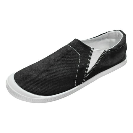 QYZEU Women s Walking Shoes Women Sandals Leisure Women s Four Seasons Solid Non Slip Flat Round Toe Breathable Slip On Cloth Shoes Women s Comfort Shoes Black 41