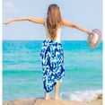thumbnail image 3 of LA LEELA Women's Beach Cover up Wraps Skirt Beachwear Swim Summer Pareos Long Swimwear Coverups Cover-up Bikinis Cover up One Size Azure, Tie Dye, 3 of 4