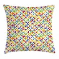 thumbnail image 1 of Colorful Throw Pillow Cushion Cover, Vibrant Colored Triangles Forming a Geometrical Rainbow Mosaic Quilt Inspired, Decorative Square Accent Pillow Case, 20 X 20 Inches, Multicolor, by Ambesonne, 1 of 2