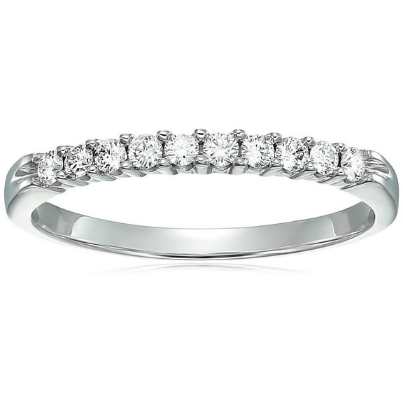 Vir Jewels 1/4 CTTW Diamond Wedding Band 14K White Gold 10 Stones Prong Set Round Size 9.5 Female