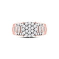 thumbnail image 2 of 10kt Rose Gold Round Diamond Cluster Bridal Wedding Engagement Ring 1 Cttw, 2 of 4