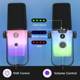 thumbnail image 6 of ZealSound USB Gaming Microphone,PC Microphone for phone tablet with RGB for Streaming Podcast Vocal Recording ASMR, Computer Mic with Noise Cancellation,Mute Button,Gain Knob,Desktop Arm Boom Stand, 6 of 13