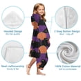 thumbnail image 7 of Purple Halloween Black Cats and Pumpkins Hooded Bath Towel，60"x35" for Ages 3 To 12 Kids, Quick Dry Lightweight Soft Microfiber Hood Beach Towel Cover Up for Kids, 7 of 7