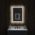 thumbnail image 2 of ANGELES HOME 24 x 32 inch LED Bathroom Mirror, Bathroom Vanity Mirror with Lights, Backlit and Front Lighted Mirror for Bathroom, Includes Dimmer, Defogger, Vertical/Horizontal Mounted, Matte Black, 2 of 15