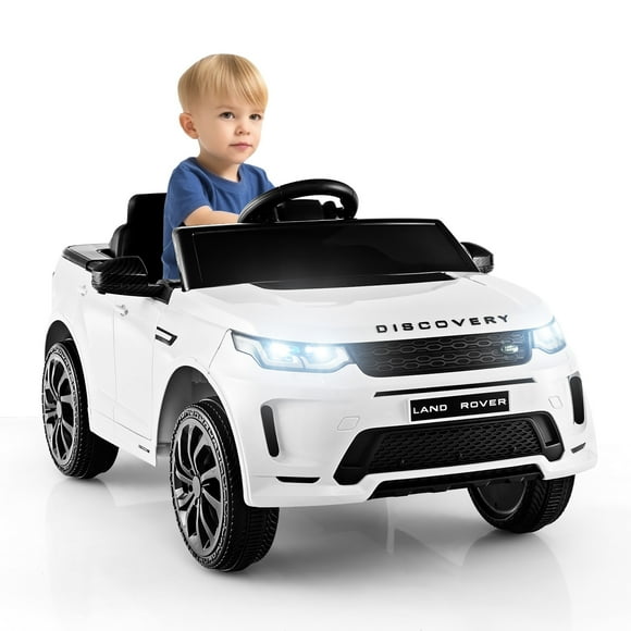 Gymax Voiture Électrique 12 V pour Enfants, Land Rover sous Licence, Véhicule Électrique avec Télécommande, Blanc