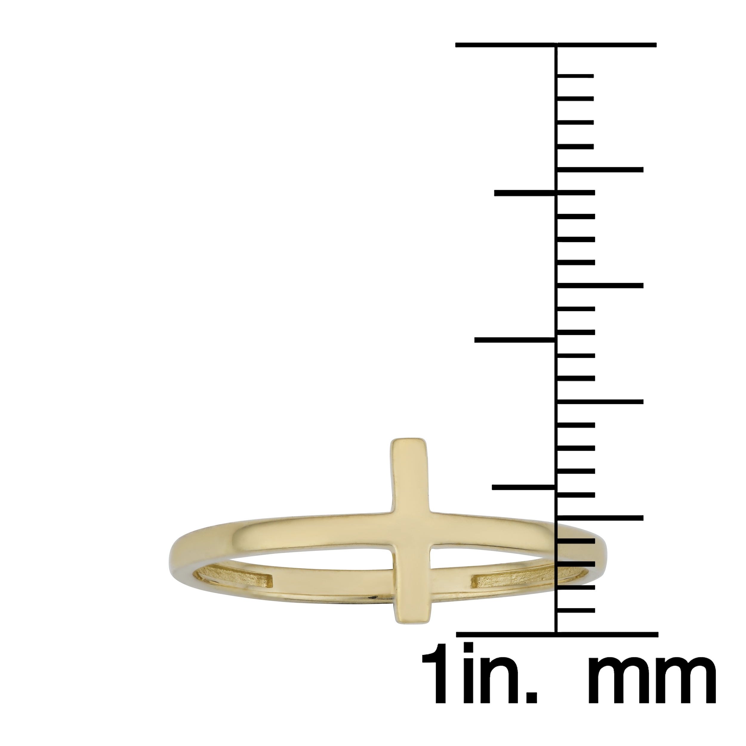KoolJewelry 10k Gold High Polish Cross Ring