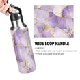 thumbnail image 4 of Yayeee 20oz Insulated Water Bottle Double Wall Stainless Steel with Flip Straw Lid, Pastel Purple Marble Pattern, 4 of 7