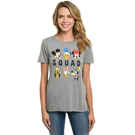 Women Juniors Mickey Minnie & Friends Squad High-Low T-Shirt