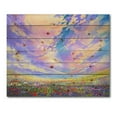 thumbnail image 3 of Designart 'Gorgeous Clouds Over Colorful Flowers In Field' Traditional Print on Natural Pine Wood, 3 of 5