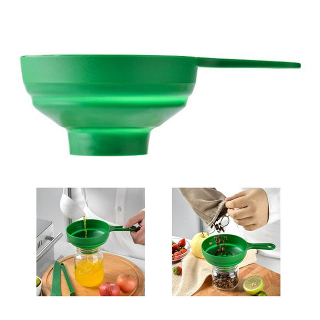 Embudo De Cocina De Silicona, Embudo Plegable De Silicona Fácil De Limpiar Seguridad Para El Hogar