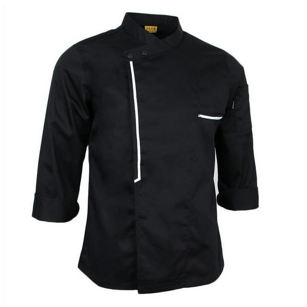 Men Women Five Star Chef Apparel Fashion Long Sleeve Executive Chefs Jacket Black 2XL