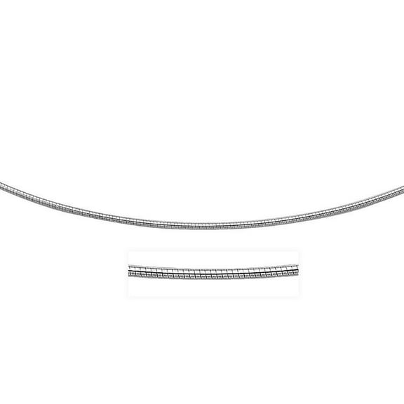 14k White Gold Necklace in a Round Omega Chain Style 16 in