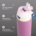 thumbnail image 3 of TAL 24oz Stainless Steel 2-in-1 Water Bottle with Straw and Chug Lid, Purple, 3 of 11