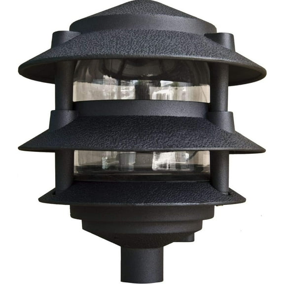 Lighting D5000-B Pagoda Fixture 3 Tier Incand 120V Light, Black Finish