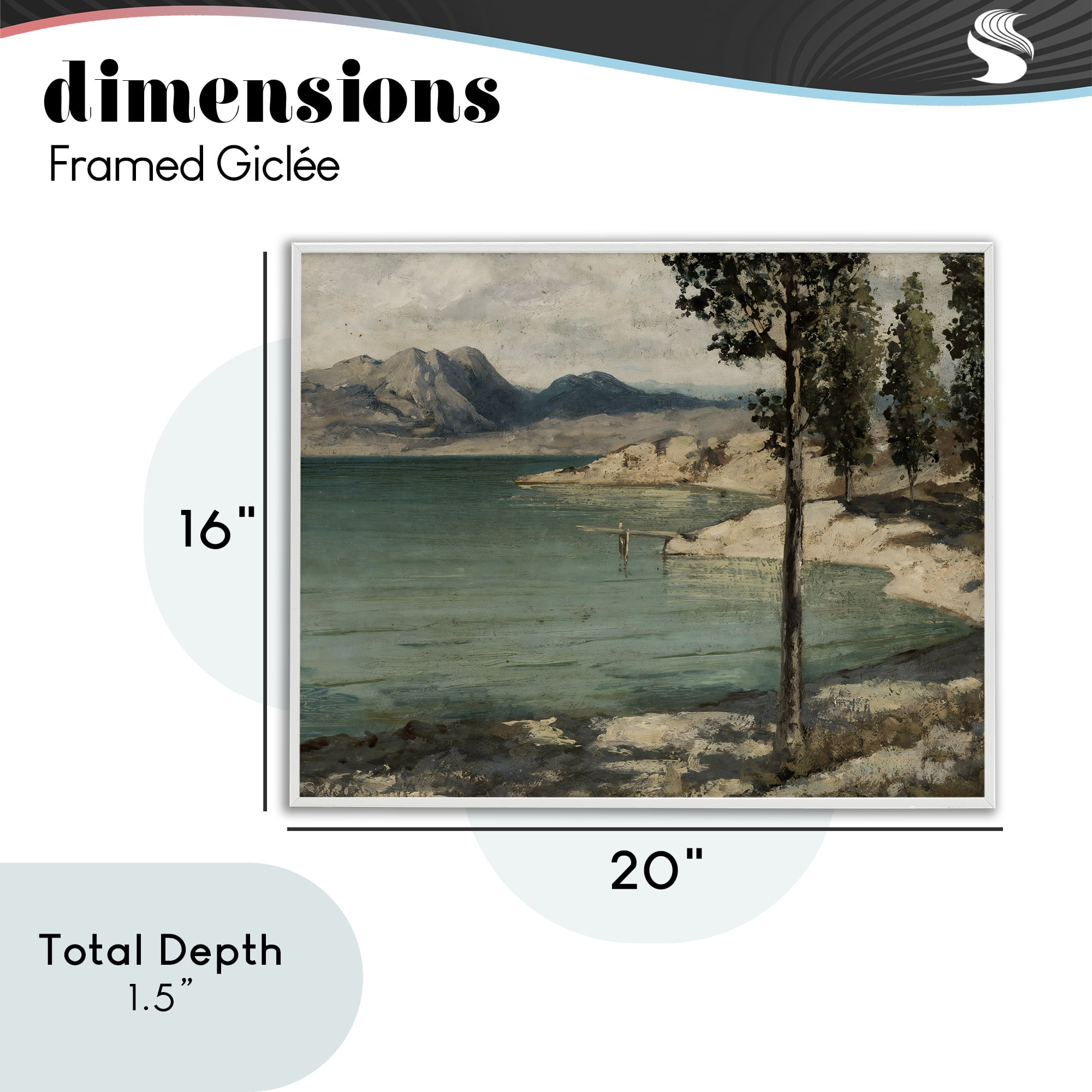 Stupell Industries Tranquil Shore with Trees White Framed Giclee Art, design by Arlington Prints