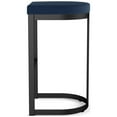 thumbnail image 3 of Amisco Lester 30 In. Bar Stool - Blue Polyurethane / Black Metal, 3 of 9