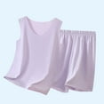 thumbnail image 2 of Auroural Girls Clothes Sets Size 7 Children's Solid Color Sleeveless Round Neck Top Elastic Waisted Pants Mid Size Children's Summer Casual Home Suit Set 3-16 Years, 2 of 6