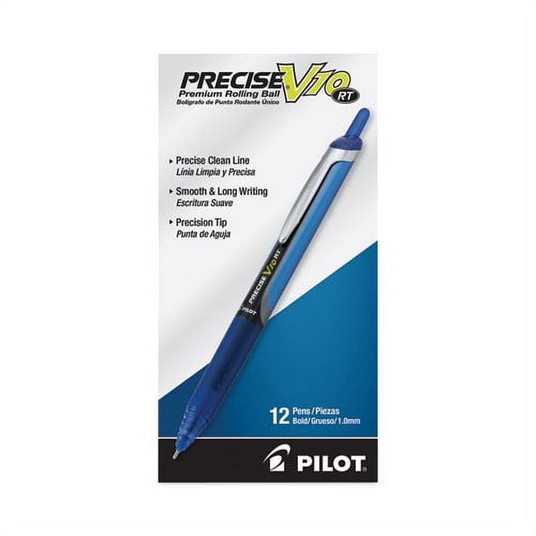 Precise V10RT Roller Ball Pen, Retractable, Bold 1 mm, Blue Ink, Blue Barrel, Dozen Precise V10RT Roller Ball Pen, Retractable, Bold 1 mm, Blue Ink, Blue Barrel, Dozen