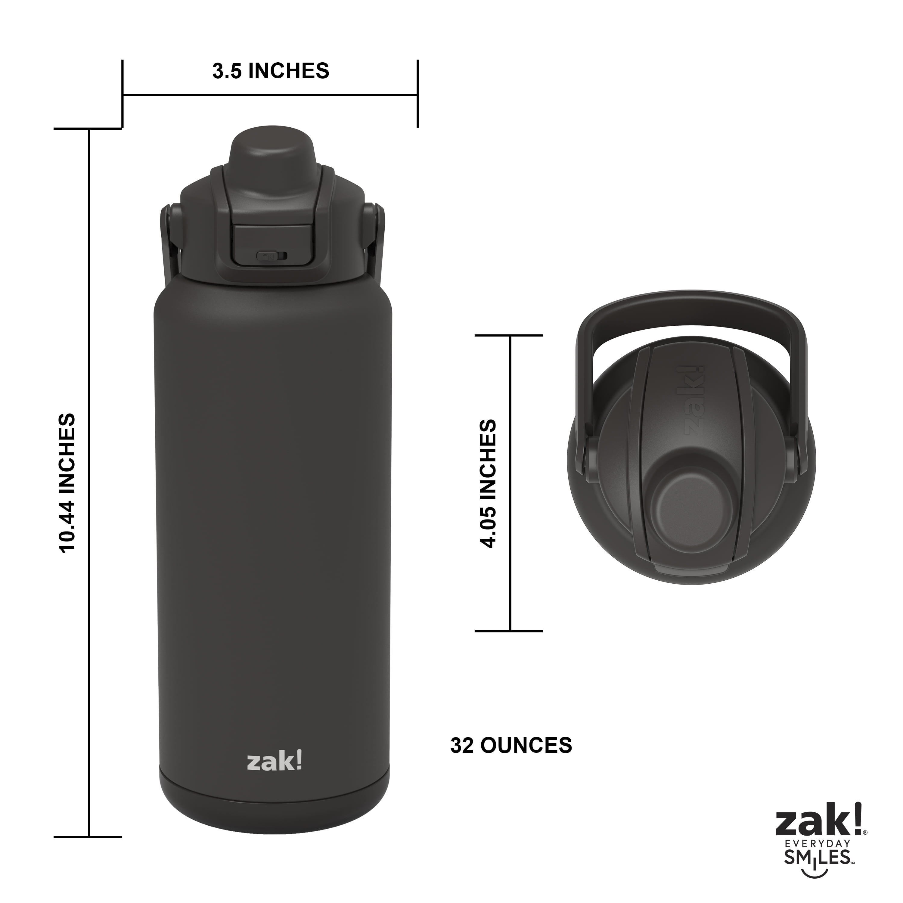 Zak Designs 32oz Stainless Steel Double Wall Liberty Straw Water Bottle  (Blue)