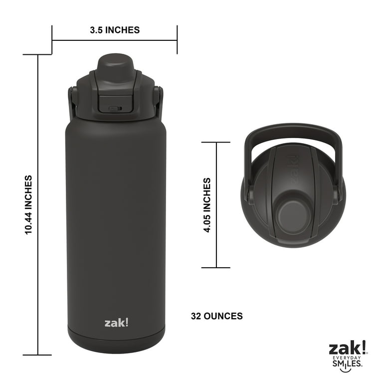 Zak Designs 32oz Stainless Steel Double Wall Liberty Straw Water Bottle (Purple)