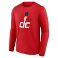 thumbnail image 2 of Men's  Red Washington Wizards Alternate Logo Long Sleeve T-Shirt, 2 of 3