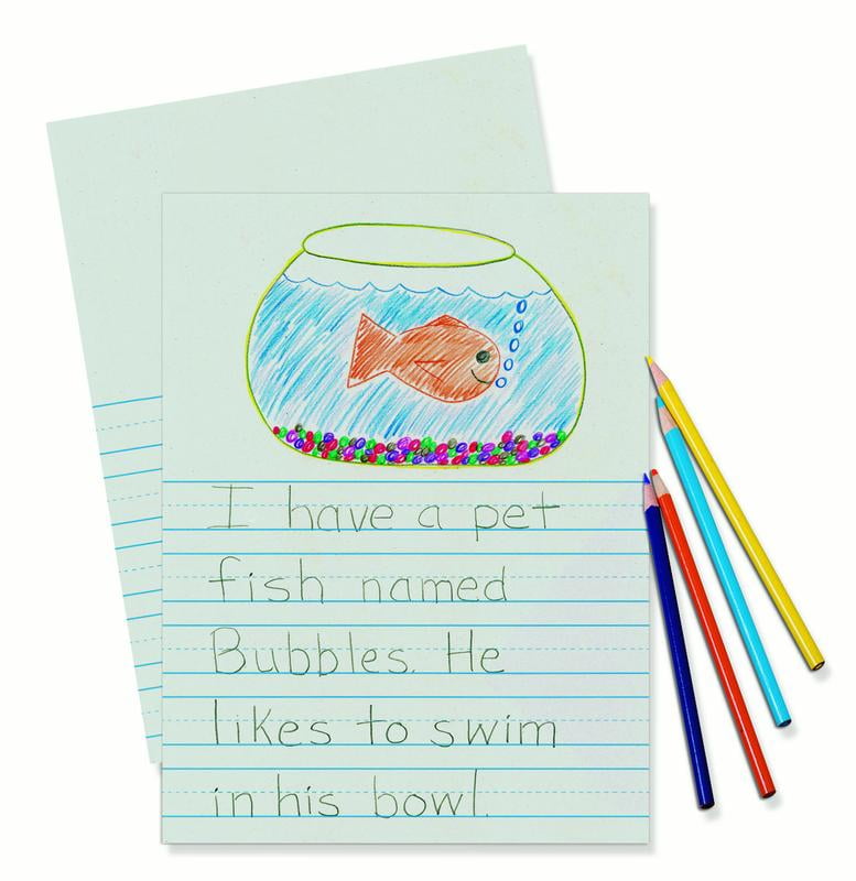 Pacon Newsprint Handwriting Paper with Picture Story Space, 9' x 12', Ruled Short, 500 Sheets