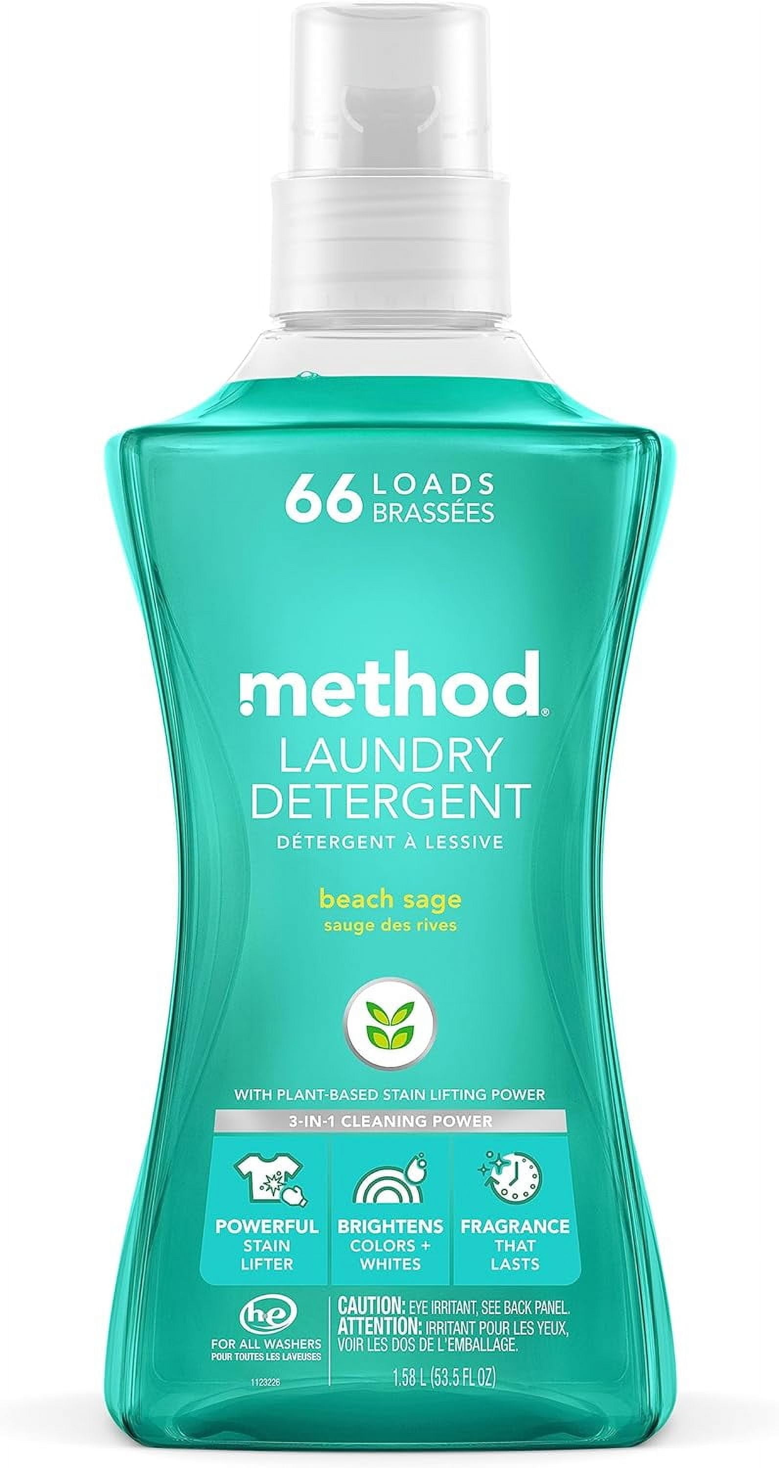 Method Laundry Beach Sage Variety Pack, 1 Laundry Detergent, 1 Fabric Softener, 53.5 oz Each, 2 CT