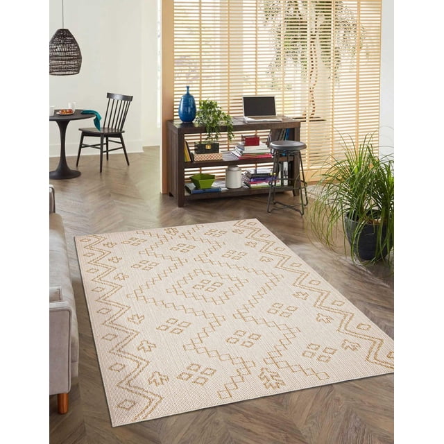 Tapis ECARPET Style Jute pour Chambre à Coucher, Salon, Salle à Manger Collection Caral