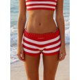 thumbnail image 6 of LMLYSoH Women’s Knit Shorts Summer Fashion Low Waist Stripes Print Mini Shorts Stretchy Shorts, 6 of 10