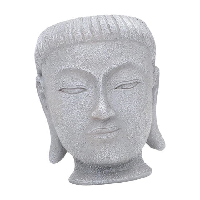 koolsoo Buddha Head Flower Pot Buddhism Gift Plant Container for Kitchen Desk Garden Style B