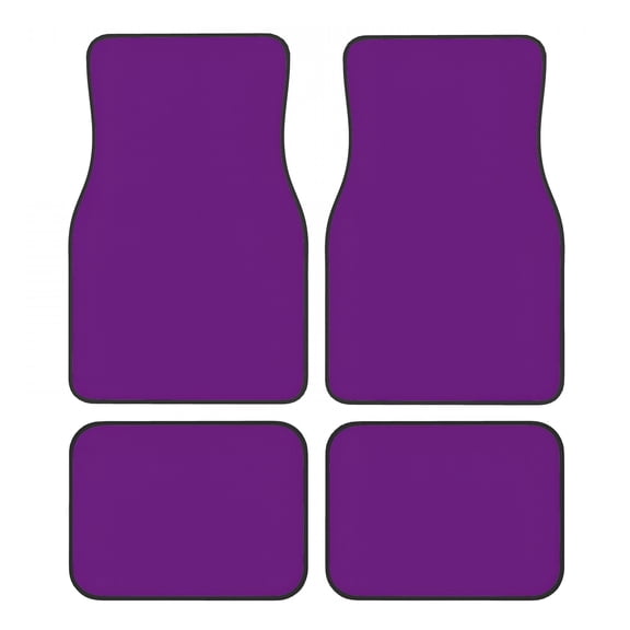LAMIRO Purple Pattern 4-Piece Floor Mats, Heavy-Duty Rubber Liners, Anti-Slip Design, All-Season Automotive Protection, Vehicles, Cars, Trucks, and SUVs