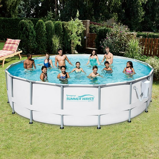 Summer Waves Elite 18' Foot Metal Frame Above Ground Pool Set with Filter Pump - Walmart.com